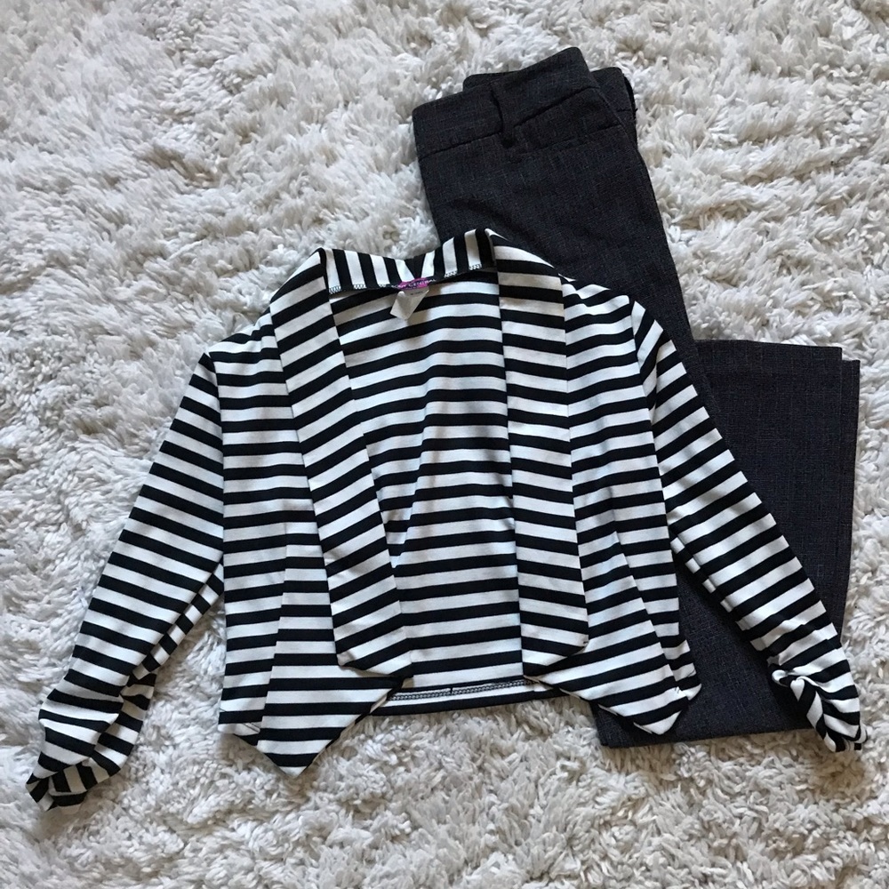 Cute black and white stripe blazer